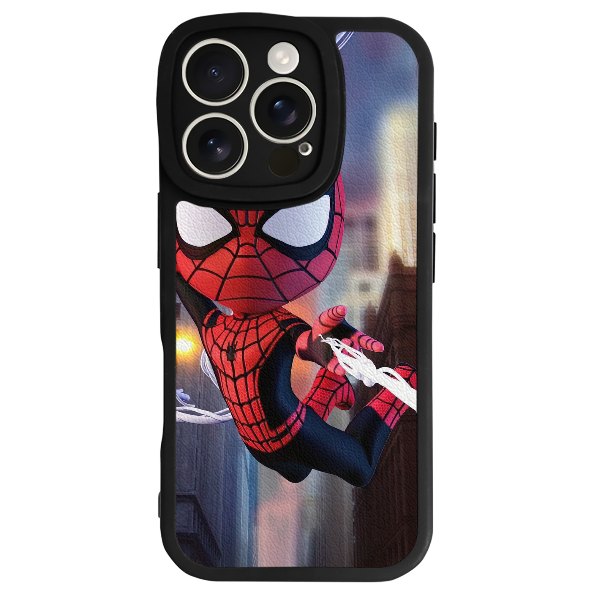 Spider Man スパイダーマン 【iPhone 16シリーズ対応】シリコンスマホケース（レザー調） 材質：シリコン